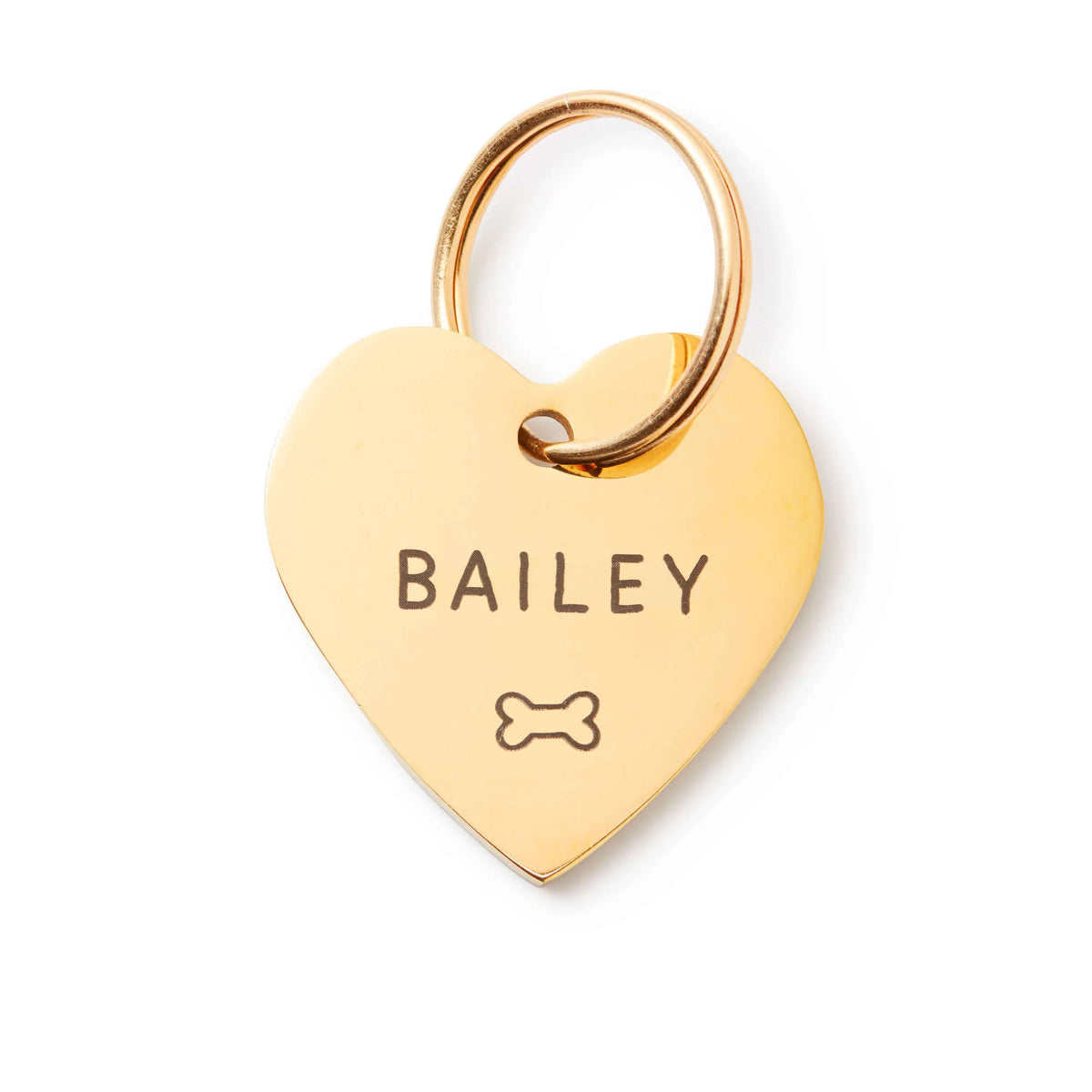 Heart Pet ID Tag: Bone Icon