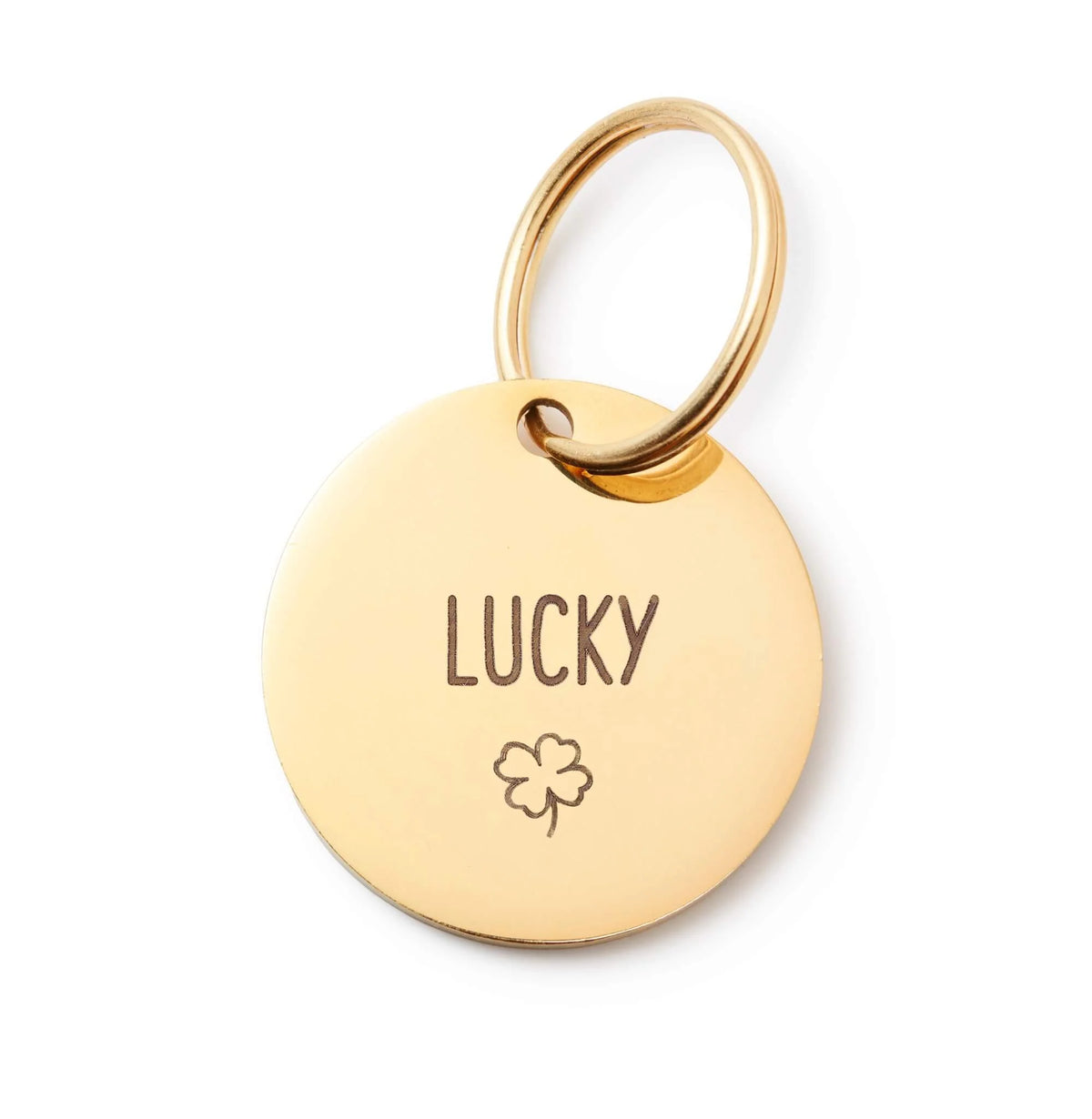 Circle Pet ID Tag: Clover Icon