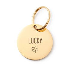 Circle Pet ID Tag: Clover Icon