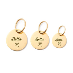 Circle Pet ID Tag: Bow Icon