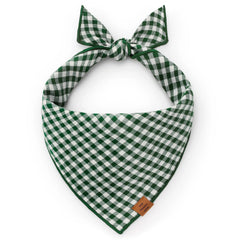Evergreen Gingham Dog Bandana